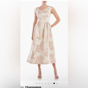 Jacquard midi cocktail dress